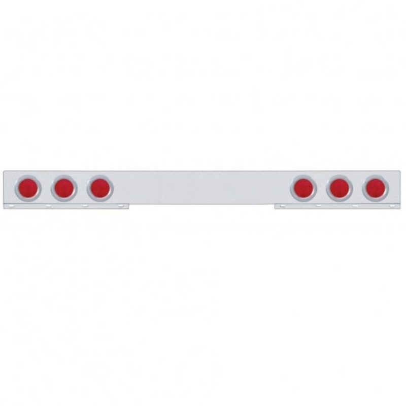 Chrome 1 Piece Rear Light Bar w/ Six 4 Lights & Bezels