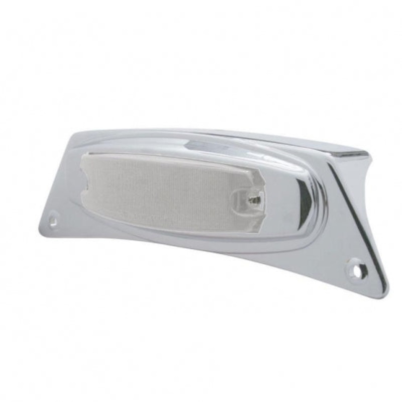 Chrome Fender Light Bracket w/ 12 LED Light – Amber LED/Clear Lens