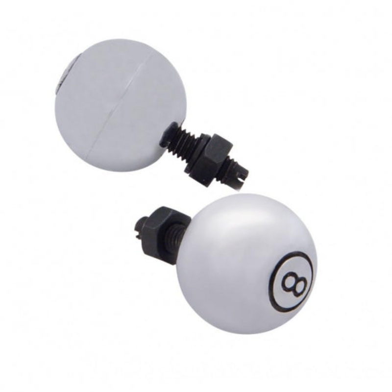 Chrome Large 8 Ball License Plate Fastener (2 Pack)