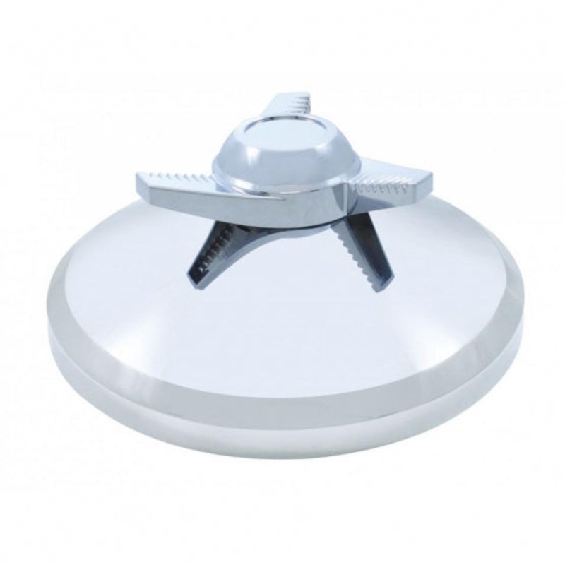 Chrome Rear Axle Cover Hub Cap w/ 3 Bar Right Swing Spinner
