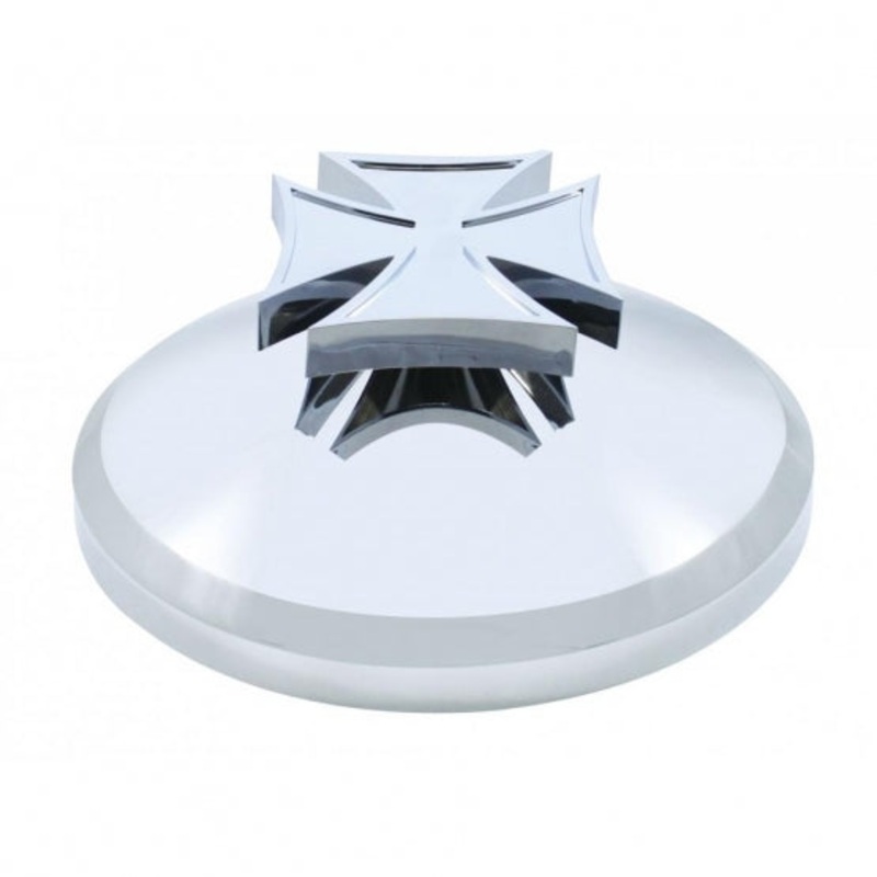 Chrome Rear Axle Cover Hub Cap w/ Iron Cross Spinner
