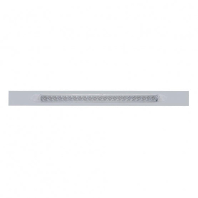 Chrome Top Mud Flap Plate w/ 23 LED 17 Reflector Light Bar – Amber LED/Clear Lens