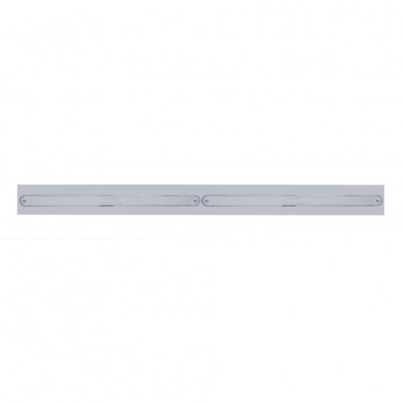 Chrome Top Mud Flap Plate w/ Two 14 LED 12 Light Bars – Red LED/Chrome Lens