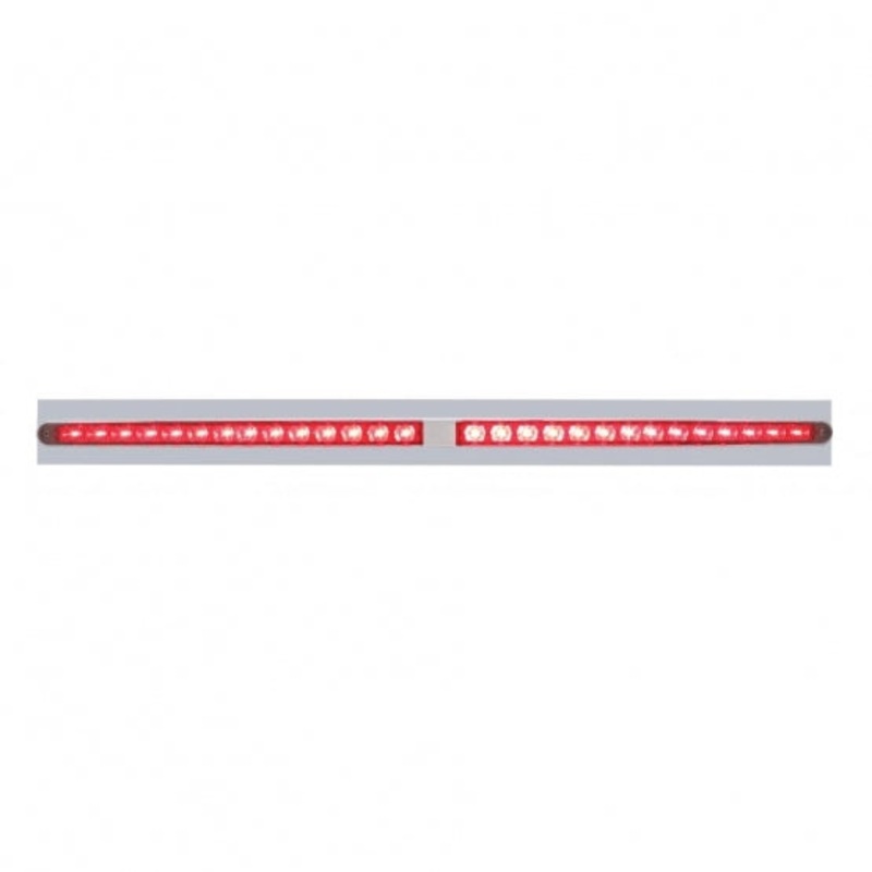 Chrome Top Mud Flap Plate w/ Two 14 LED 24 Light Bars – Red LED/Red Lens