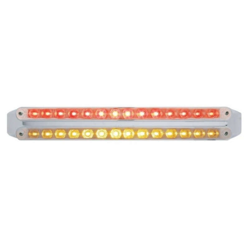 Dual 14 LED 12 Light Bars – Amber & Red LED/Clear Lens