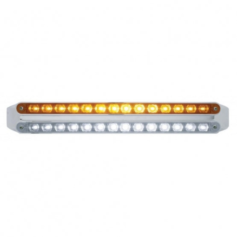 Dual 14 LED 12 Light Bars – Amber & White LED/Amber & Clear Lens