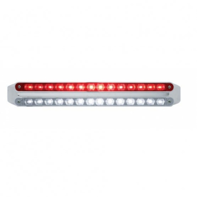 Dual 14 LED 12 Light Bars – Red & White LED/Red & Clear Lens