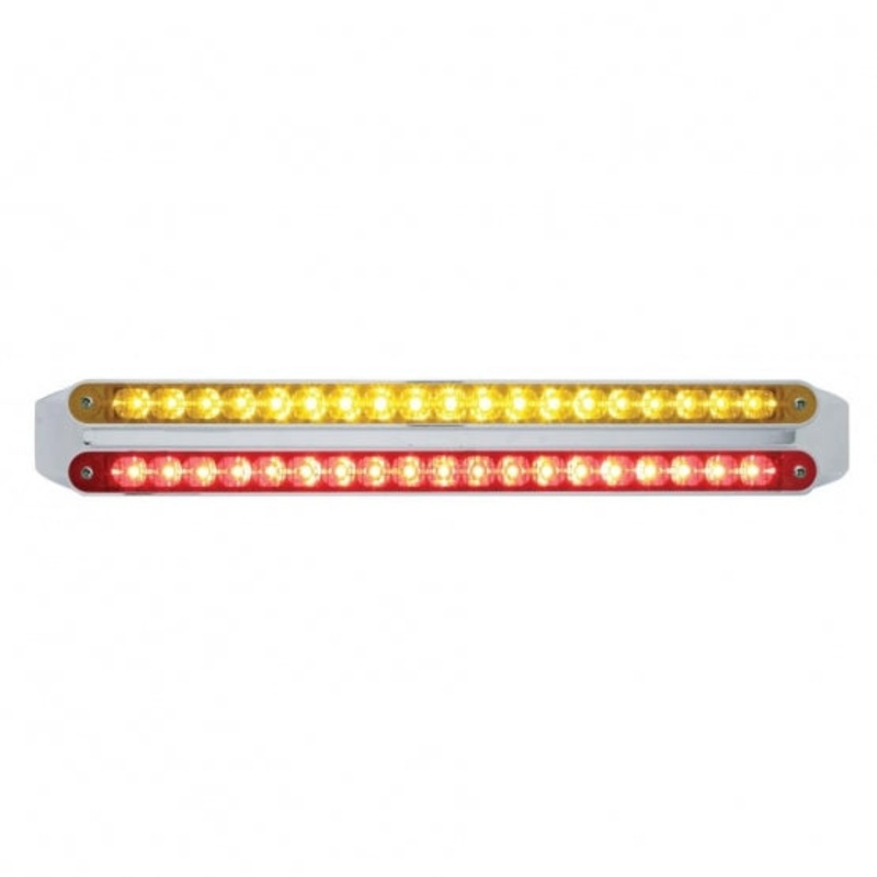 Dual 19 LED 12 Reflector Light Bars – Amber & Red LED/Amber & Red Lens