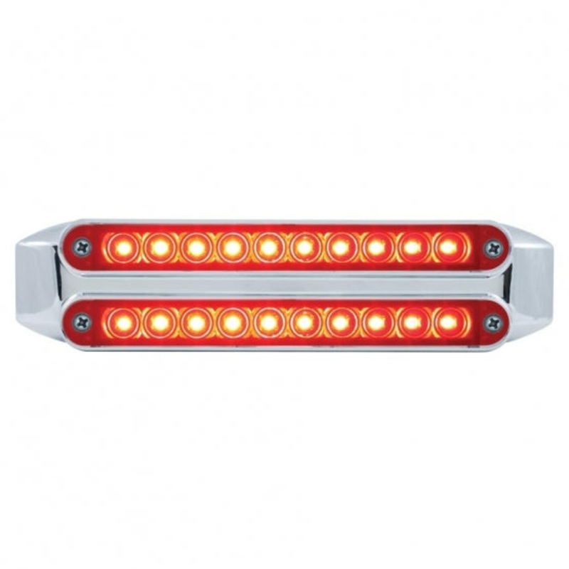 Dual 10 LED 6 1/2 Stop, Turn & Tail Light Bars – Red LED/Red Lens