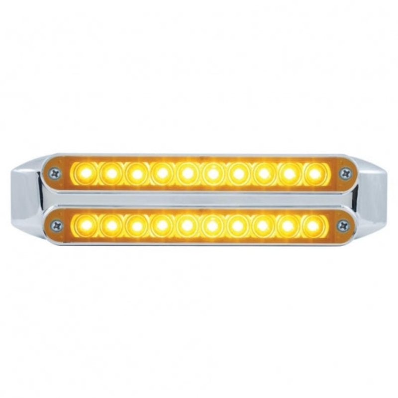 Dual 10 LED 6 1/2 Turn Signal Light Bars – Amber LED/Amber Lens