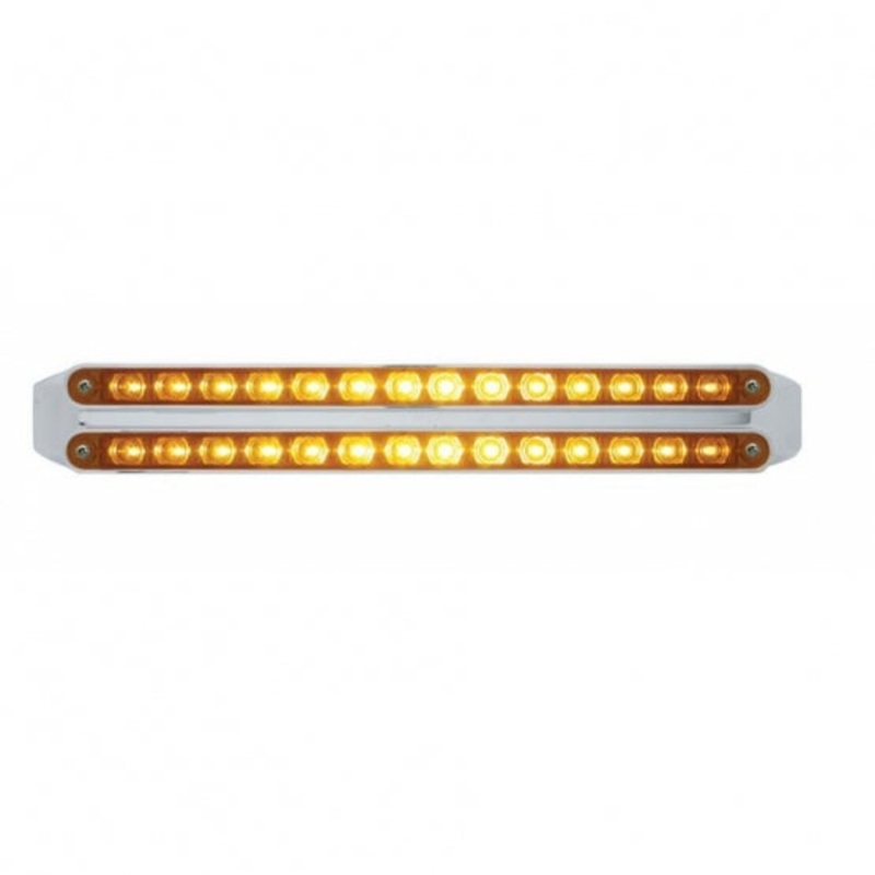 Dual 14 LED 12 Turn Signal Light Bars – Amber LED/Amber Lens
