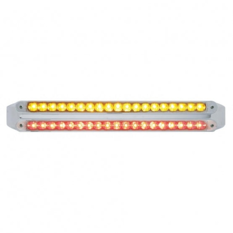 Dual 19 LED 12 Reflector Light Bars – Amber & Red LED/Clear Lens