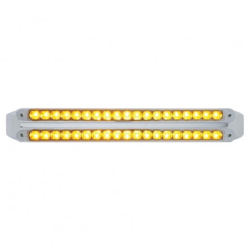Dual 19 LED 12 Reflector Turn Signal Light Bars – Amber LED/Clear Lens