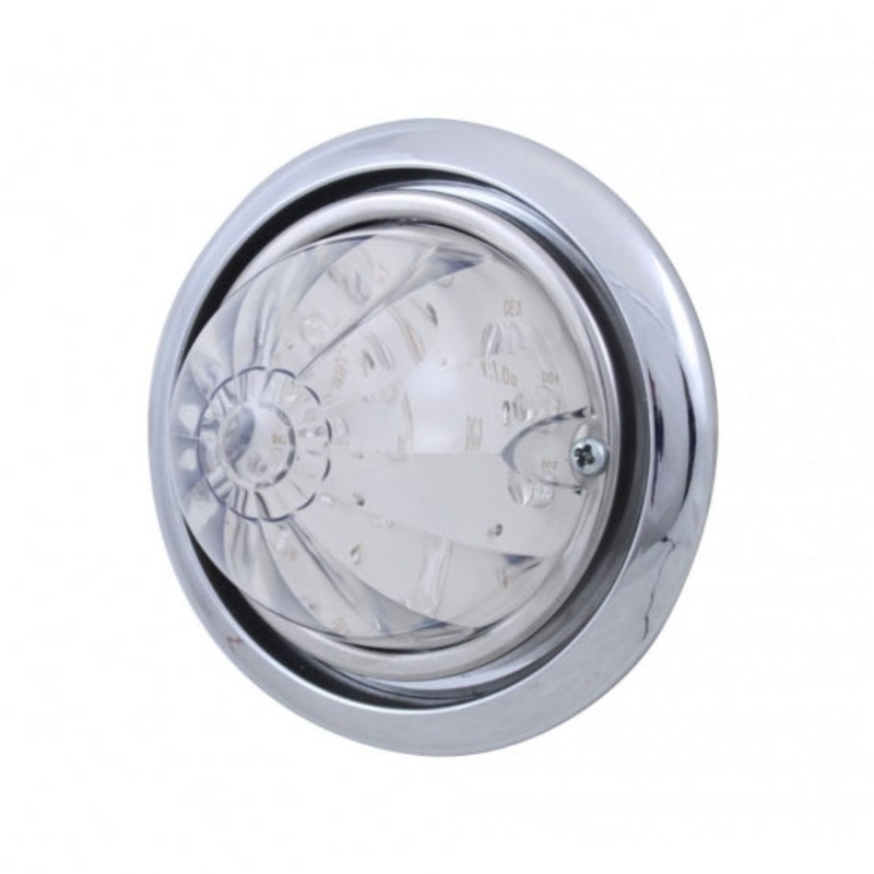 Freightliner Columbia Front Bumper Light w/ 17 LED Dual Function Watermelon Light – Amber LED/Clear Lens