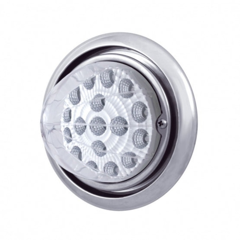 Freightliner Columbia Front Bumper Light w/ 17 LED Reflector Light – Amber LED/Clear Lens