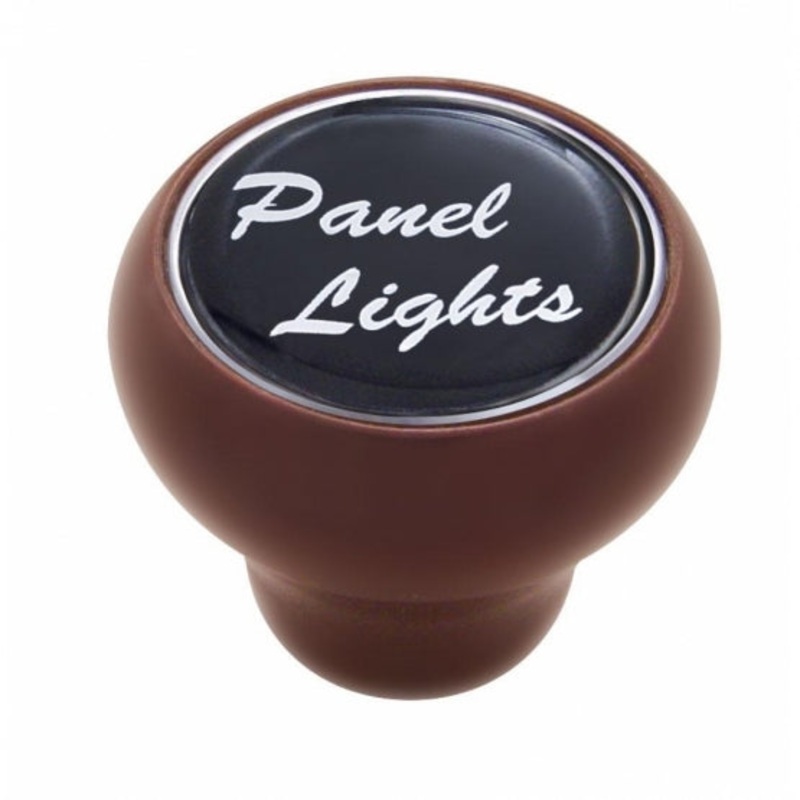 Panel Lights Wood Deluxe Dash Knob – Black Glossy Sticker