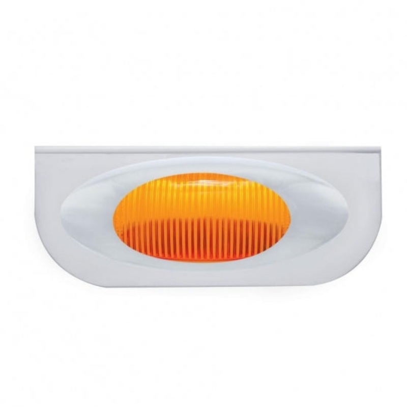 Stainless Light Bracket w/ 12 LED Phantom I Light & Bezel – Amber LED/Amber Lens