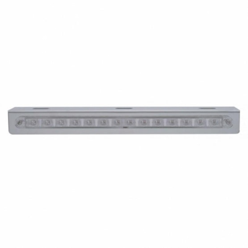 Stainless Light Bracket w/ 14 LED 12 Sequential Light Bar (Right to Left) – Red LED/Clear Lens
