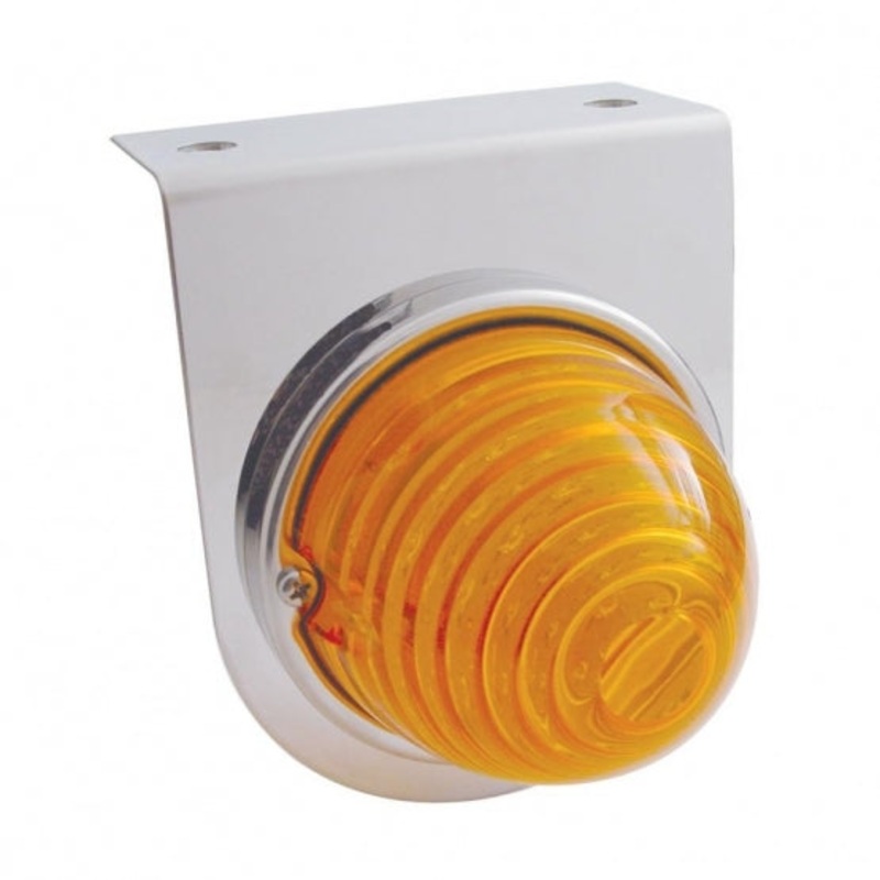 Stainless Light Bracket w/ 17 LED Beehive Light – Amber LED/Amber Lens