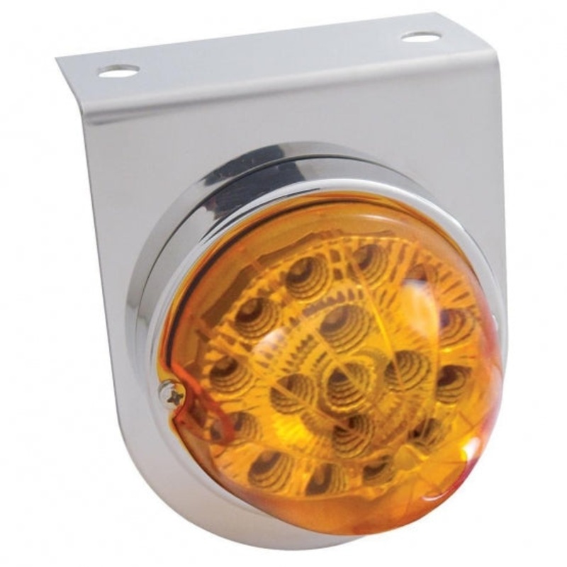 Stainless Light Bracket w/ 17 LED Clear Reflector Light – Amber LED/Amber Lens