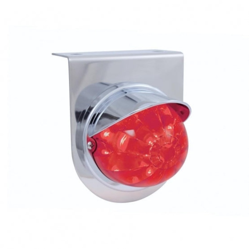 Stainless Light Bracket w/ 17 LED Dual Function Watermelon Light & Visor – Red LED/Red Lens