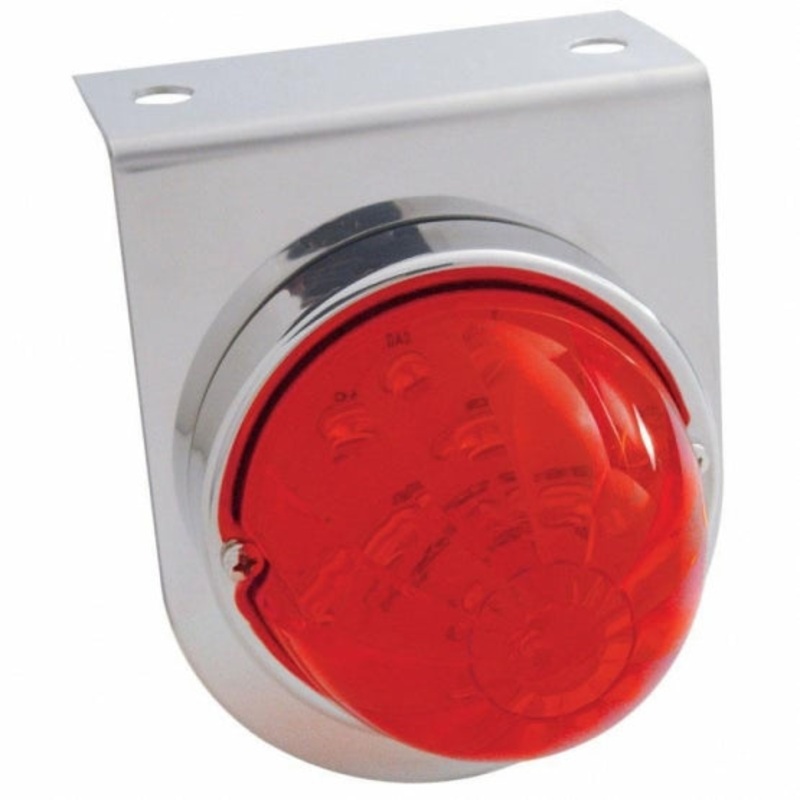 Stainless Light Bracket w/ 17 LED Dual Function Watermelon Lights – Red LED/Red Lens