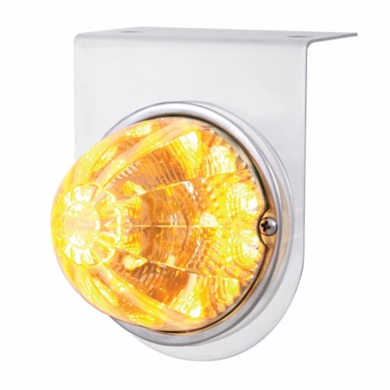 Stainless Light Bracket w/ 17 LED Watermelon Reflector Light – Amber LED/Clear Lens