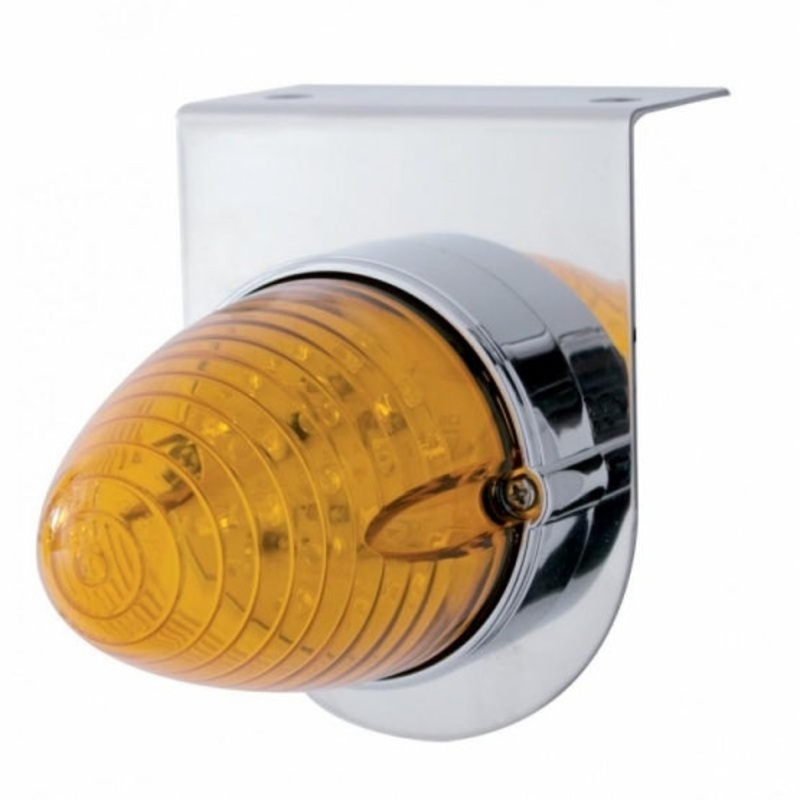 Stainless Light Bracket w/ 19 LED Beehive Light – Amber LED/Amber Lens