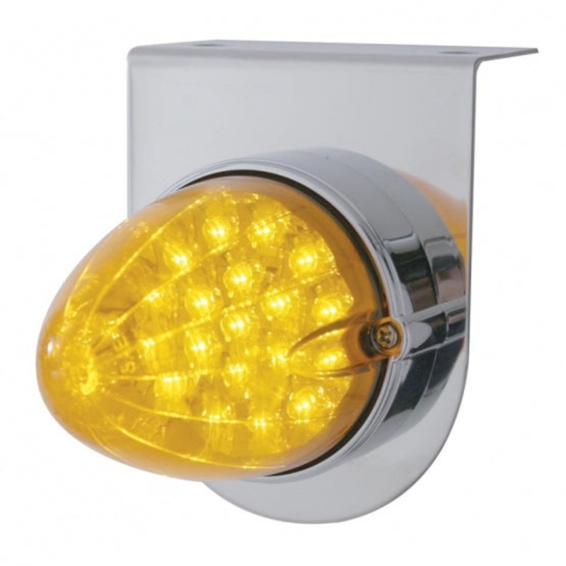 Stainless Light Bracket w/ 19 LED Reflector Light – Amber LED/Amber Lens