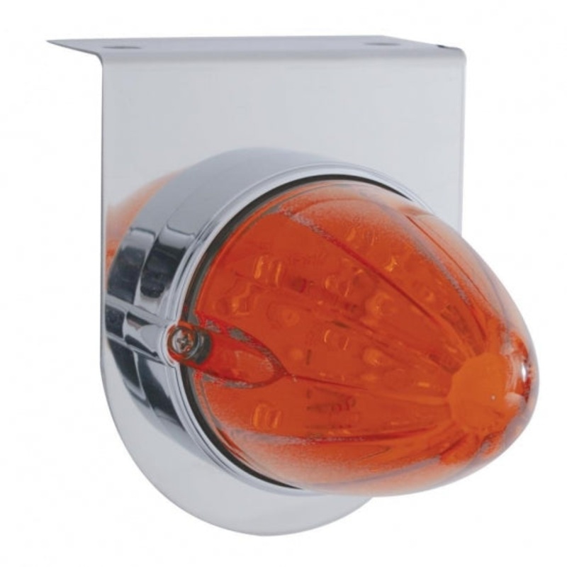 Stainless Light Bracket w/ 19 LED Watermelon Light – Amber LED/Dark Amber Lens