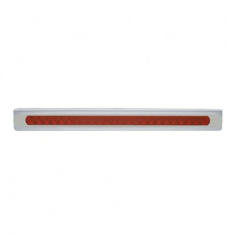 Stainless Light Bracket w/ 23 SMD LED 17 1/4 Light Bar & Bezel – Red LED/Red Lens