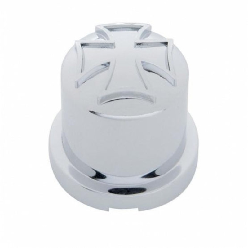 1/2 x 1 Chrome Plastic Iron Cross Nut Cover – Push-On (10 Pack)