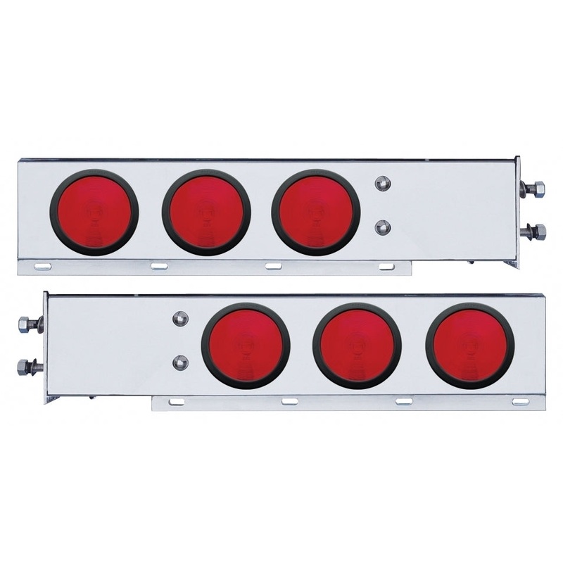 2 1/2 Bolt Pattern Stainless Spring Loaded Light Bar w/ Six 4 Lights & Grommets