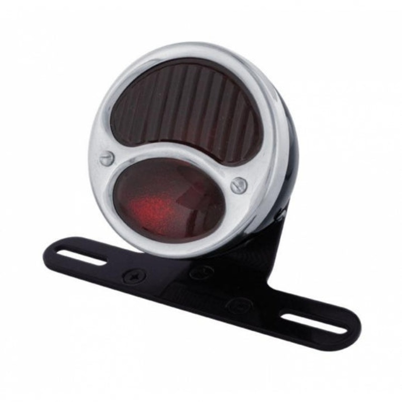 Black 1928 DUO Lamp Tail Light With Red Glass Lens