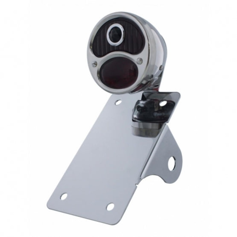 Bobber Style 1928 DUO Lamp Tail Light With Red Glass Lens & Blue Dot – Vertical