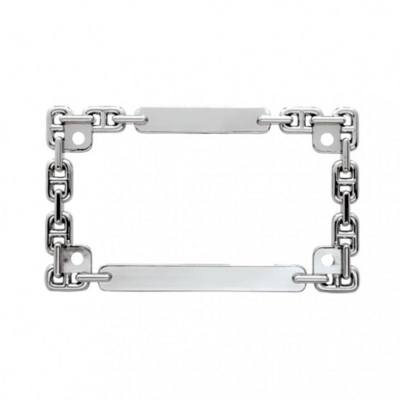 Chrome Chain Motorcycle License Plate Frame