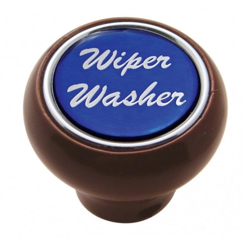 Wiper/Washer Wood Deluxe Dash Knob – Blue Glossy Sticker