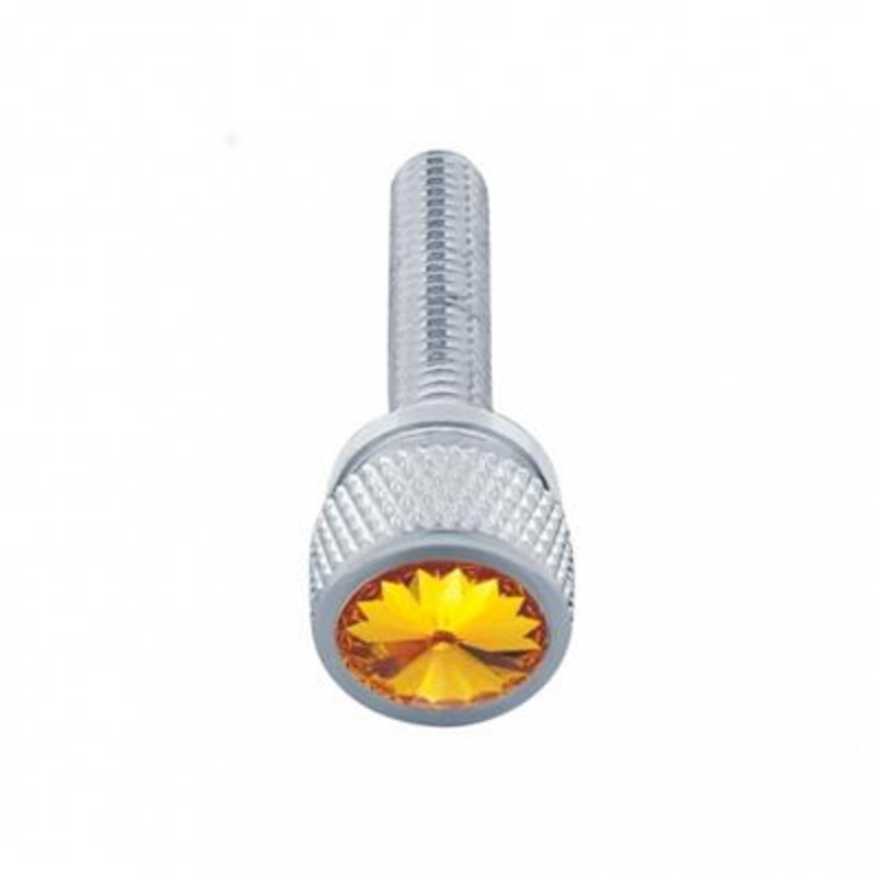 1-3/16 Long M6 Dash Screw With Crystal For Kenworth – Amber Crystal (12 Pack)