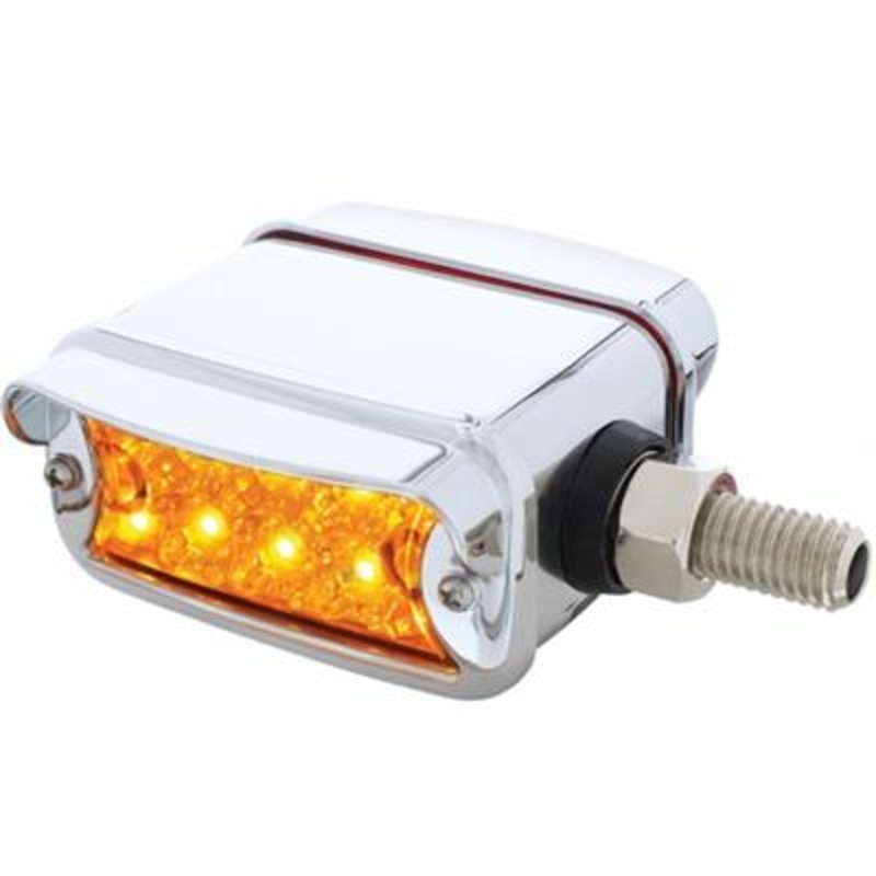 10 Hi/Lo LED Straight-Mount Reflector Double Face Light With Horizontal Visor -Amber & Red LED/Amber & Red Len