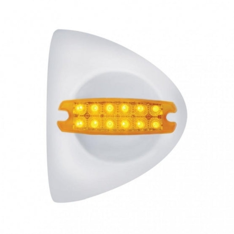 12 LED Reflector Headlight Turn Signal Light Cover – Amber LED/Amber Lens