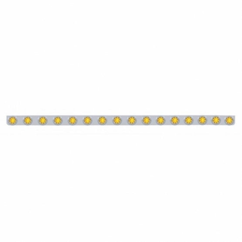 79-1/2 SS Bumper Light Bracket w/16X 9 LED 2 Beehive Lights & Bezels -Amber LED & Lens