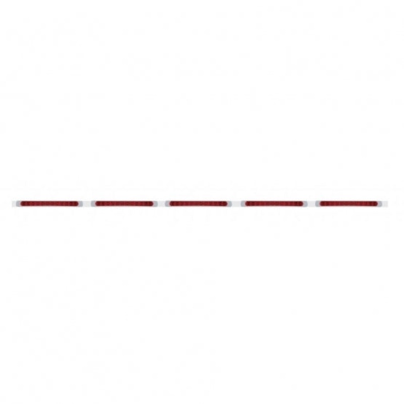 94 Stainless Light Bracket w/ Five 11 LED 17 Light Bars & Bezels – Red LED/Red Lens