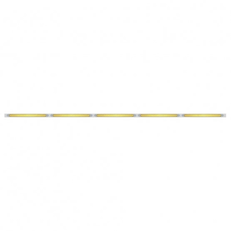 94 Stainless Light Bracket w/ Five 23 SMD LED 17 1/4 Light Bars & Bezels – Amber LED/Amber Lens