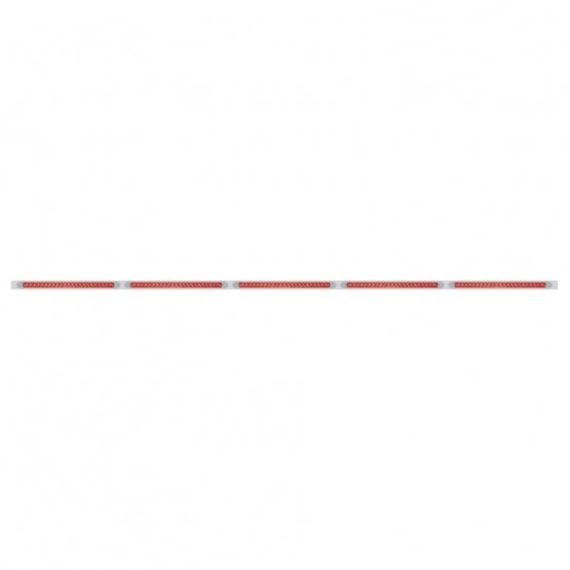 94 Stainless Light Bracket w/ Five 23 SMD LED 17 1/4 Light Bars & Bezels – Red LED/Red Lens