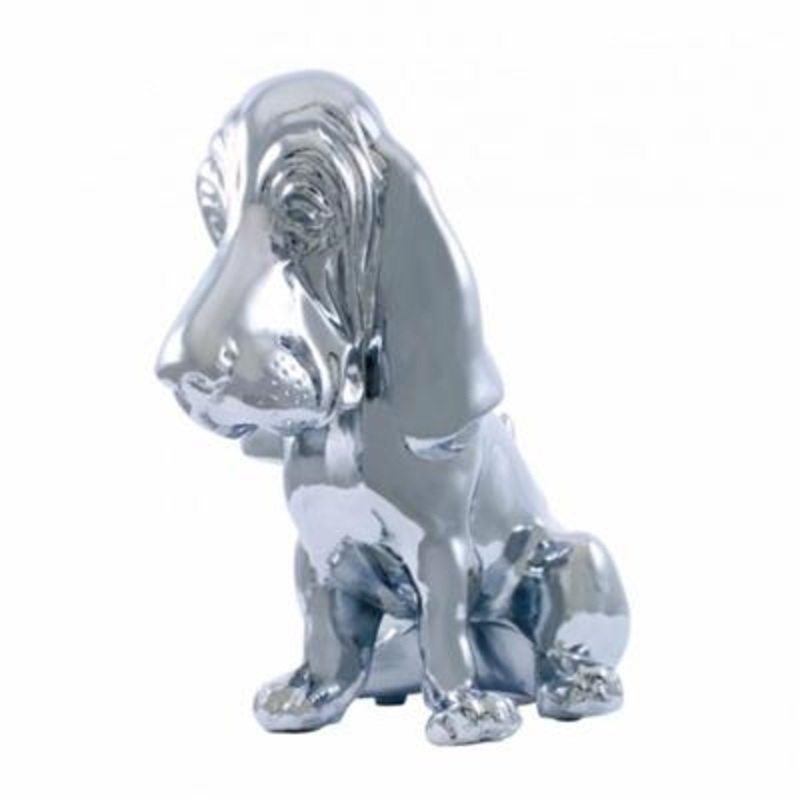 Chrome Basset Hound Ornament