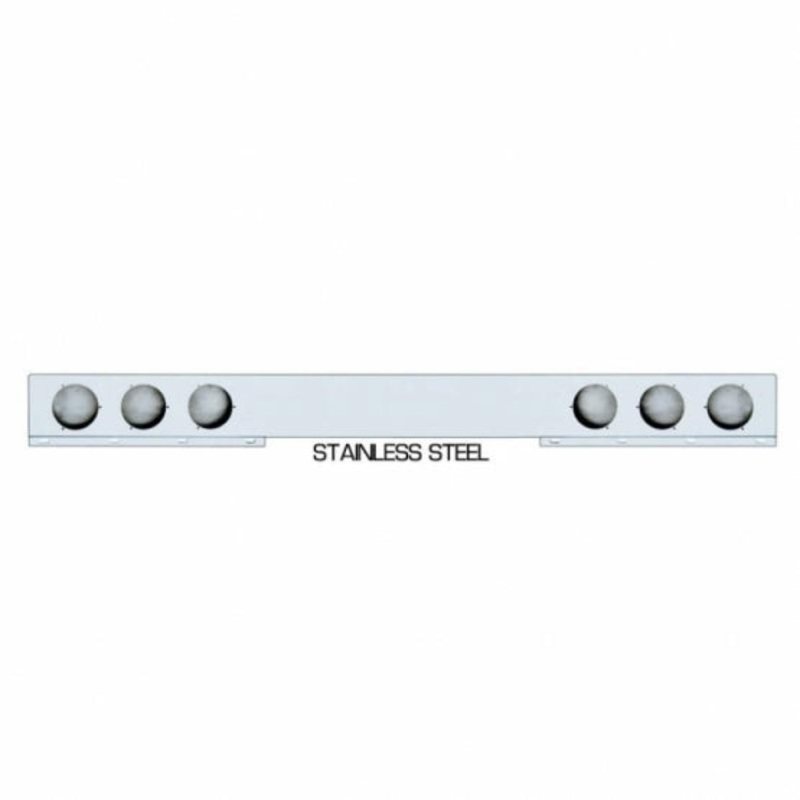 Stainless 1 Piece Rear Light Bar W/ Six 4 Light Cutouts
