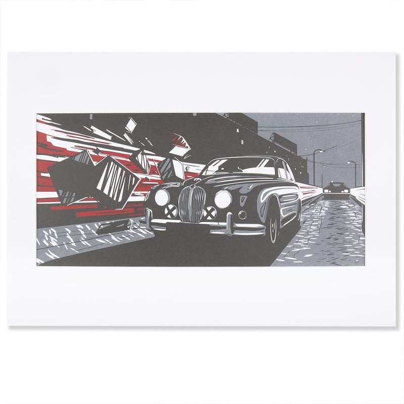 Jaguar Heritage Art Print – Black and Red (A3)