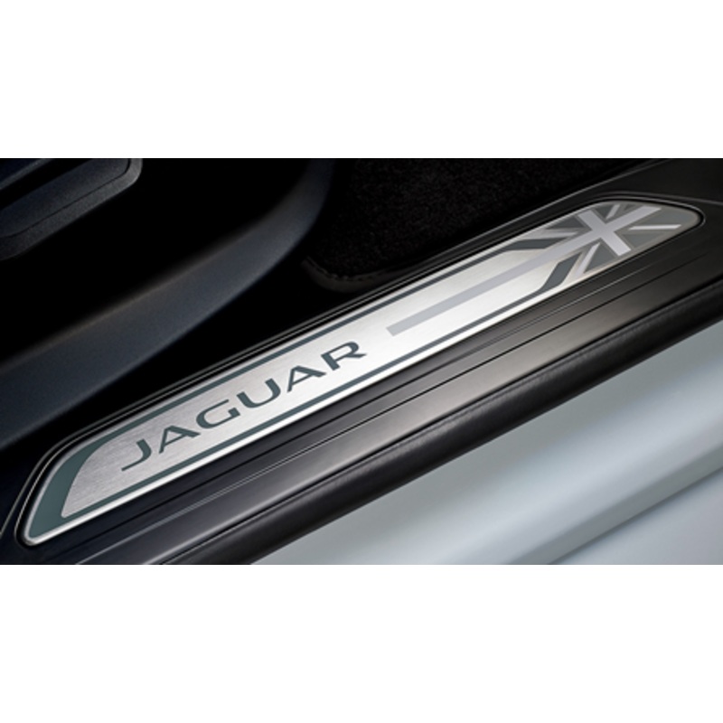 Jaguar XE Sill Treadplates – Union Jack, Ebony