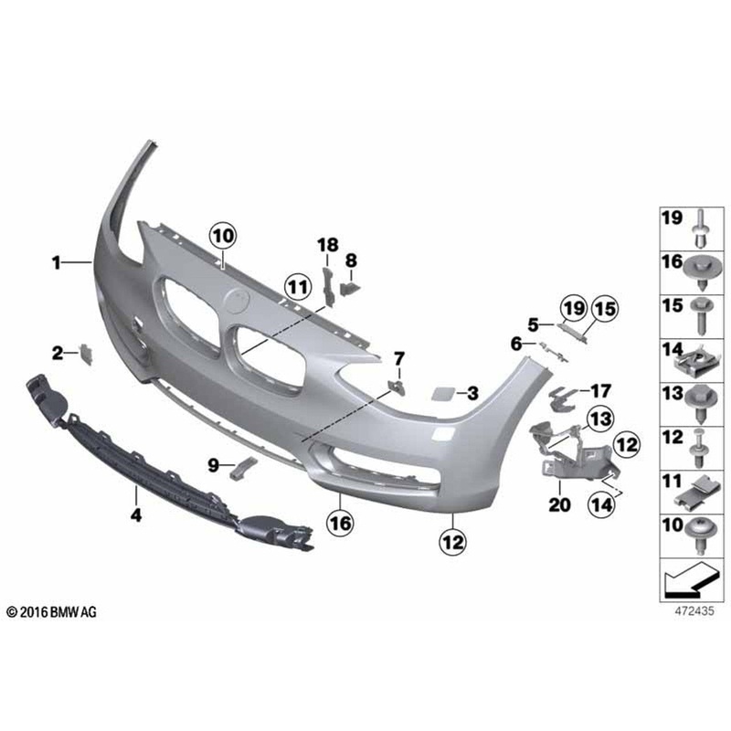 BMW 1 Series Front Right Driver Side OS Offside Bumper Insert