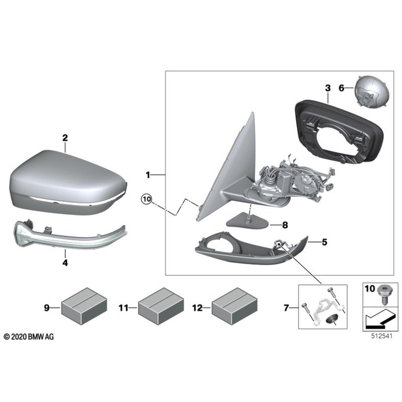 BMW 5 Series Right Driver Side OS Lower Wing Mirror Housing Section